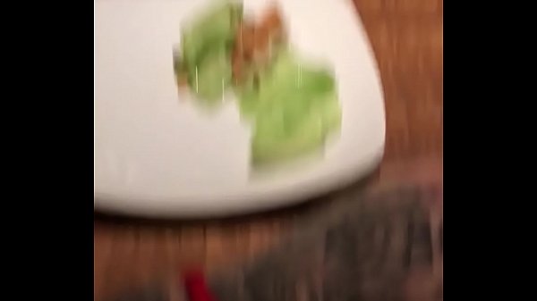 Public FootJob in restaurant