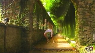 Sexy latina wanders around in the jungle and is found by a well hung guy