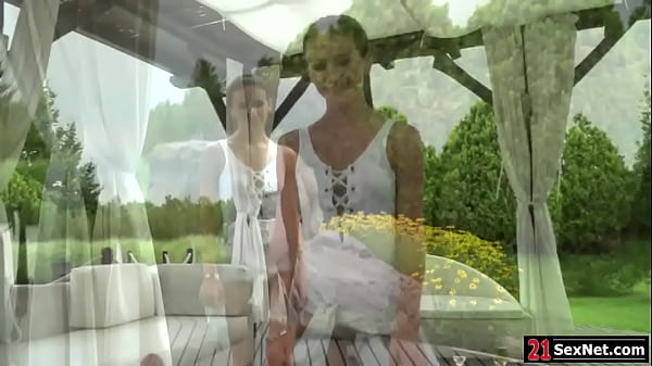 Russian babe masturbating her clit while getting dp fucked