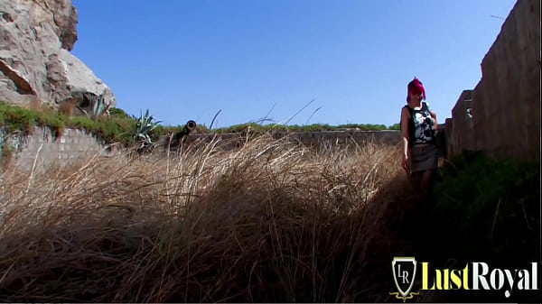 Hot Punk slut getting her all holes nailed threesome