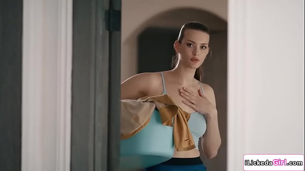 Lesbian couple invite brunette housekeeper to have threesome