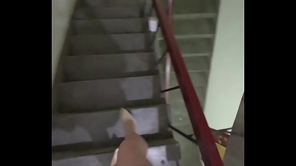 Shemale Ting xuan walks outside to pee, then masturbates and cums on her thigh.