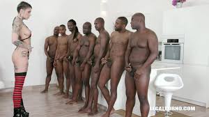 Leigh Raven faces 7 black guys! Now it’s time for real gangbang (2019)